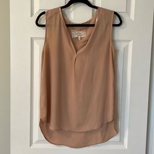 NWPT Pink Martini blush sateen tank top Sz S